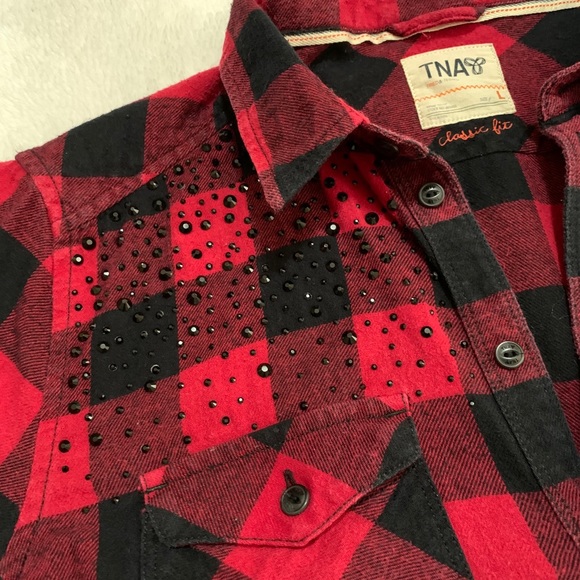 Aritzia Plaid studded top - Picture 3 of 3